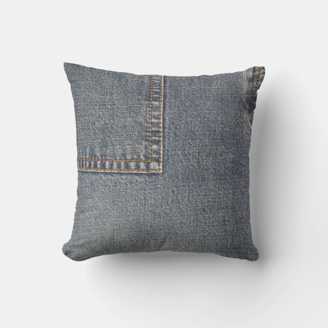 Coussin denim bleu (Recto)