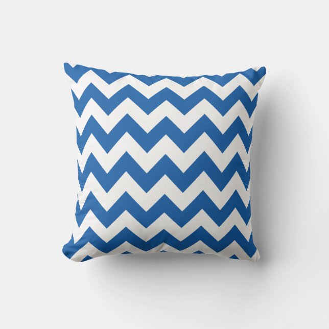 Coussin Denim Blue Bold Chevron (Recto)