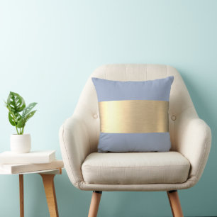 Coussin Denim Blue Gold Foil Rustique Faux