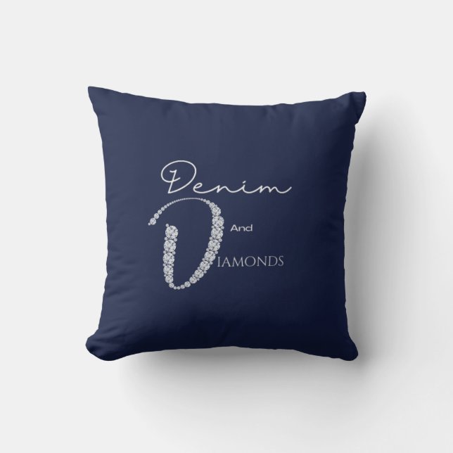Coussin Denim et diamants (Recto)