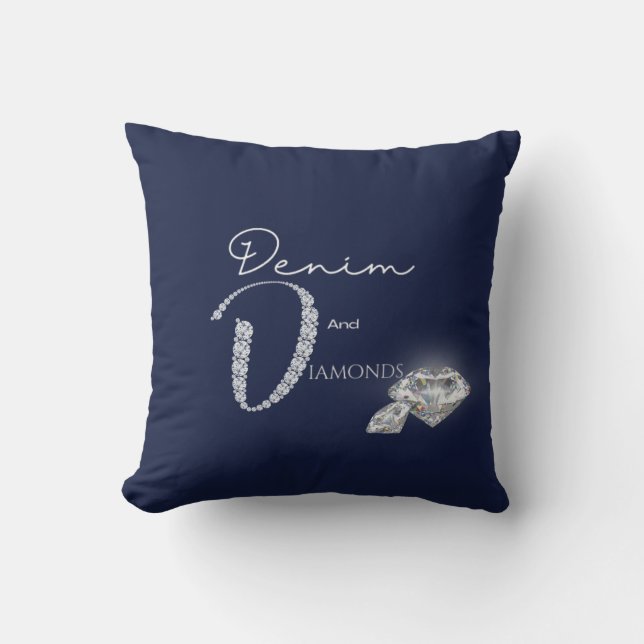 Coussin Denim et diamants jettent l'oreiller (Recto)