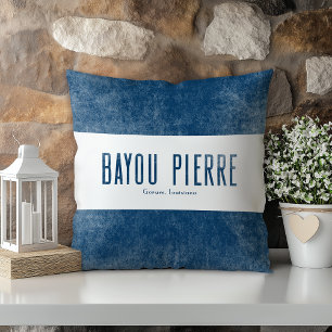 Coussin Denim Look Bayou Pierre Louisiana State