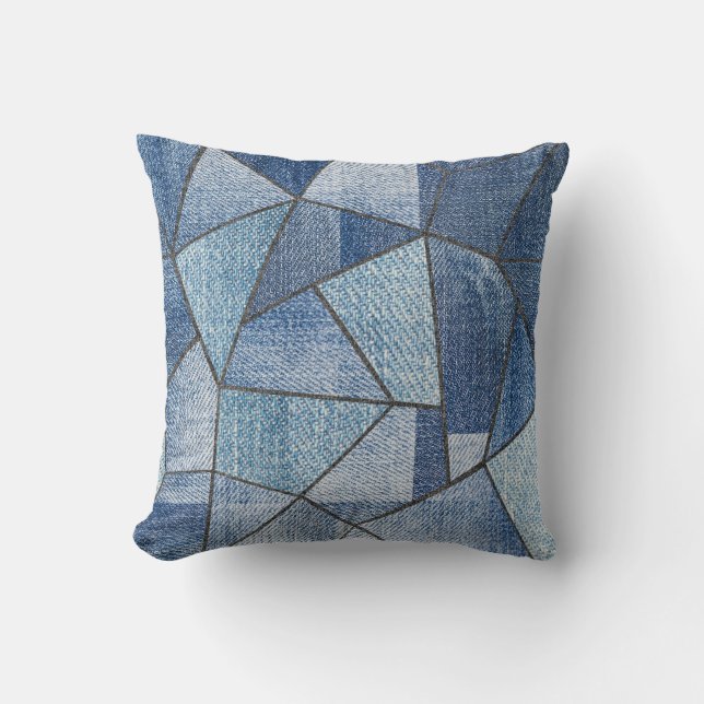 Coussin Dénim urbain : conception de maquillage désorganis (Recto)
