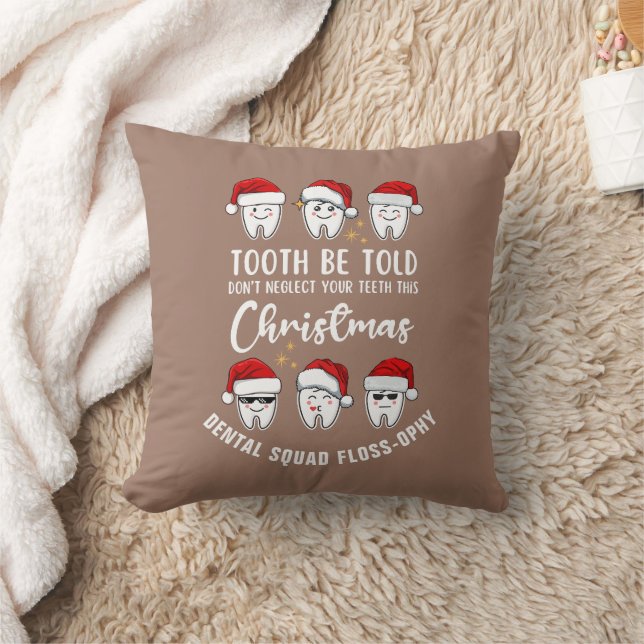 Coussin Dental Christmas TOOTH BE DIT Floss ophy MOCHA (Couverture)