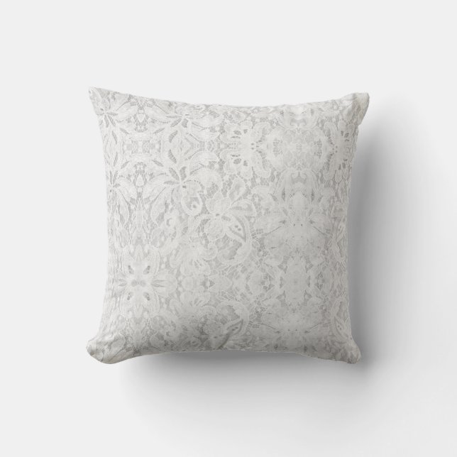Coussin Dentelle blanche tombante (Recto)