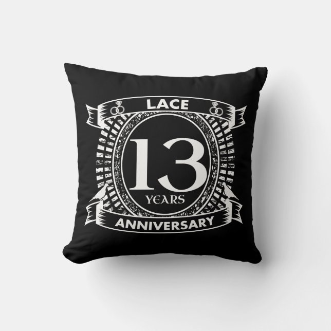Coussin Dentelle du 13e anniversaire du mariage (Recto)