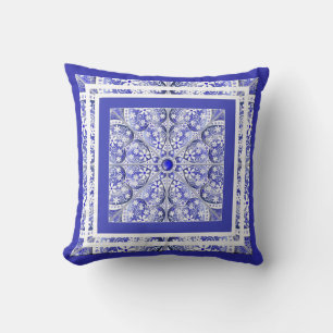 Coussin Dentelle en céramique Bleu de Grèce