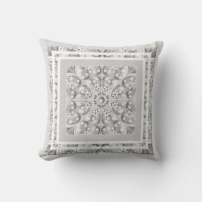 Coussin Dentelle en céramique Gris (Recto)