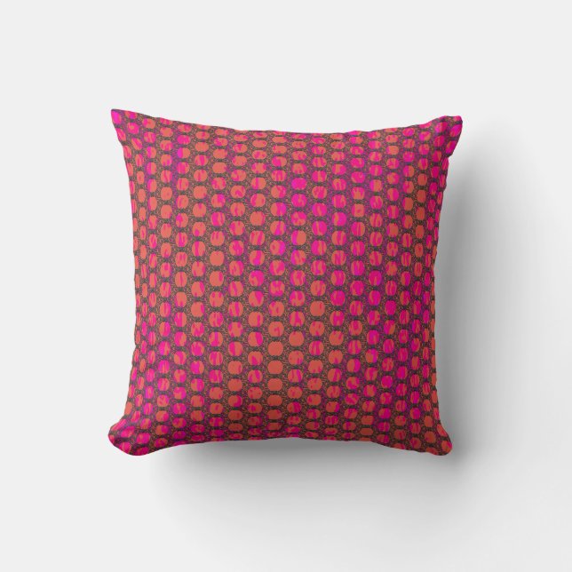 Coussin Dentelle épaisse rose et orange (Recto)