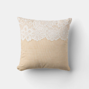 Coussin Dentelle ornementale blanche sur la conception de 