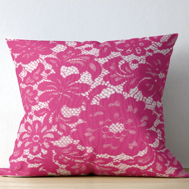Coussin Dentelle rose vif (Créateur téléchargé)