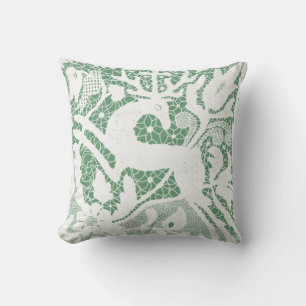 Coussin Dentelle verte de rennes de Noël