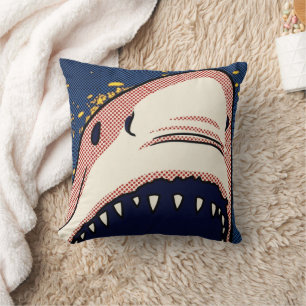 Coussin Dents de requin en demi-teintes Pop Art Panneau de