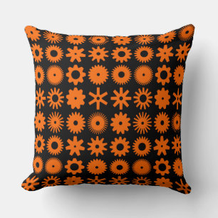 Coussin Dents - orange sur le noir