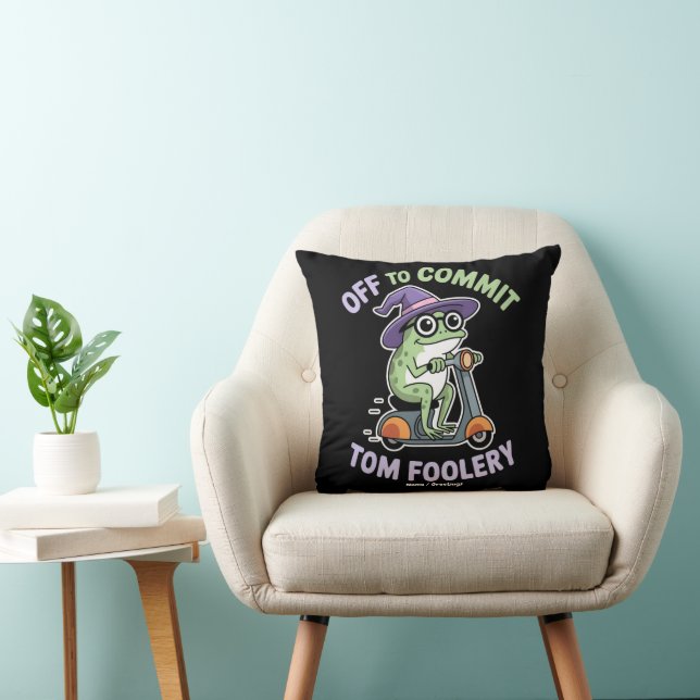 Coussin Départ pour engager Tom Foolery Frog Funny Meme (Chaise)