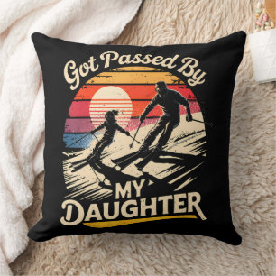 Coussin Dépassé par ma fille drôle de ski amateur de ski