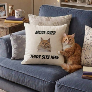 Coussin Déplace-toi, le chat s'assoit ici Drôle de chat pe