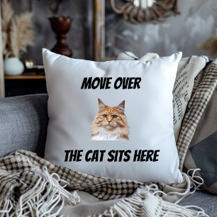 Coussin Déplace-toi, le chat s'assoit ici Drôle de chat pe