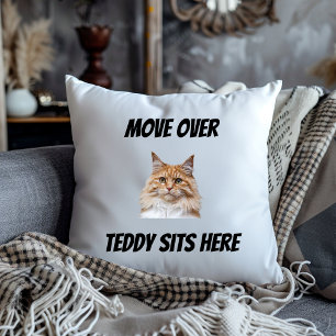 Coussin Déplace-toi, le chat s'assoit ici Drôle de chat pe