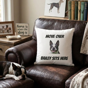 Coussin Déplace-toi le chien s'assoit ici Drôle de chien p
