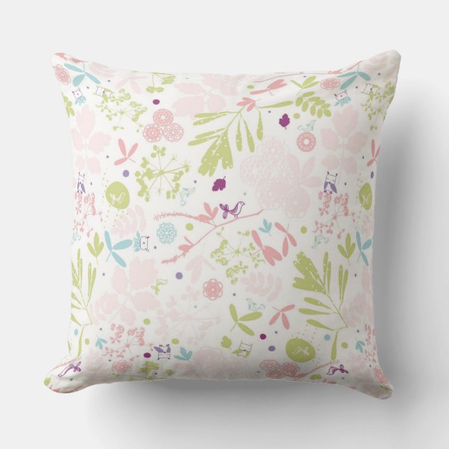 Coussin déploiement de motif floral (Recto)