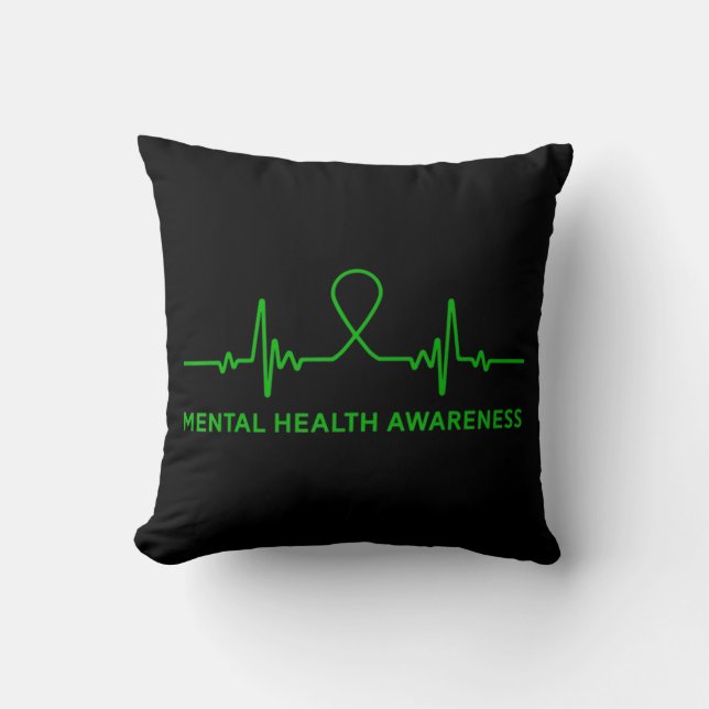 Coussin Dépression Anxiété Santé mentale Sensibilisation V (Recto)