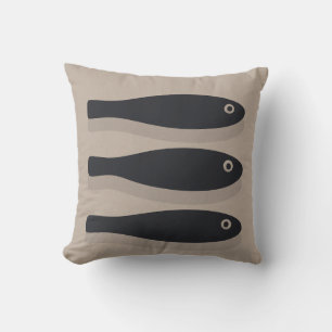 Coussin Dérive dans le silence - Taupe patiné et noir indi