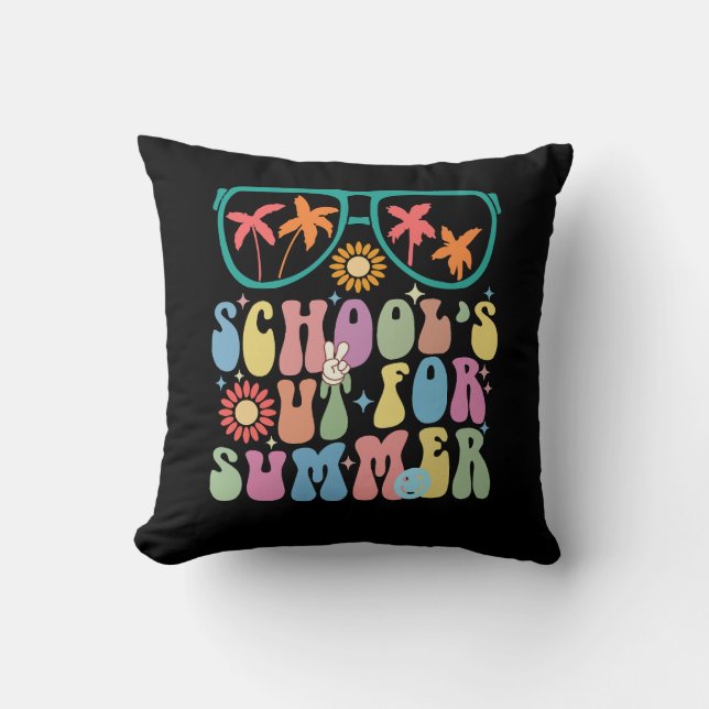 Coussin Dernier Jour D'École Groovy Les Cours Sont Finis P (Recto)