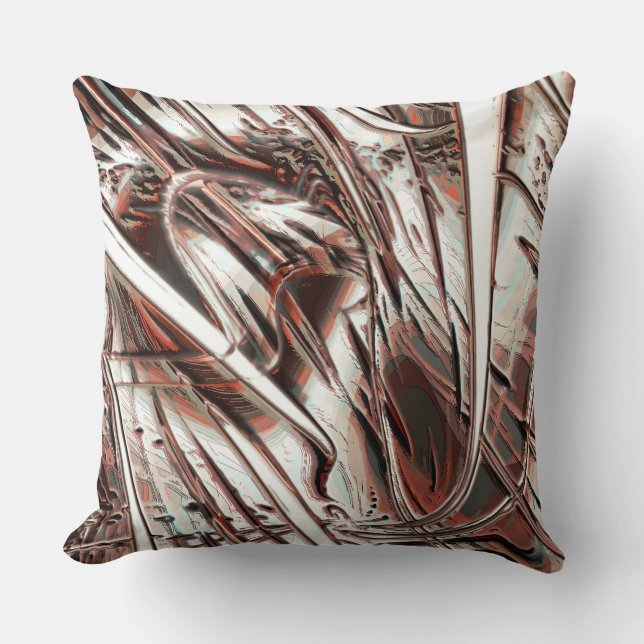 Coussin Dernier recyclage d'images numériques, rouge brun  (Recto)