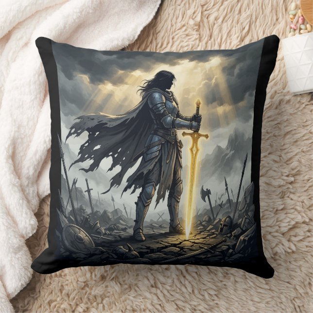 Coussin Dernier survivant Fantastique sombre Guerrier Bata (Couverture)