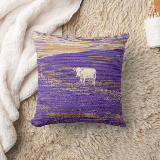 Coussin Dernière transmission ou vache dans un champ
