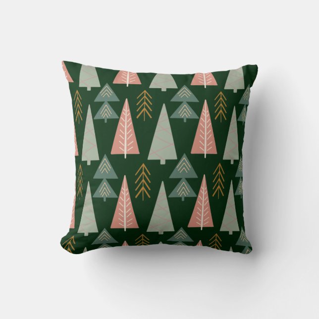 Coussin des arbres de Noël verts (Recto)