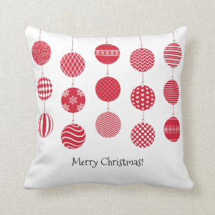 Coussin des balles de Noël rouges