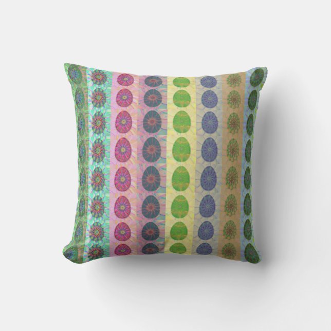 Coussin Des bandes modernes d'Oeufs de Pâques Abstraits co (Recto)
