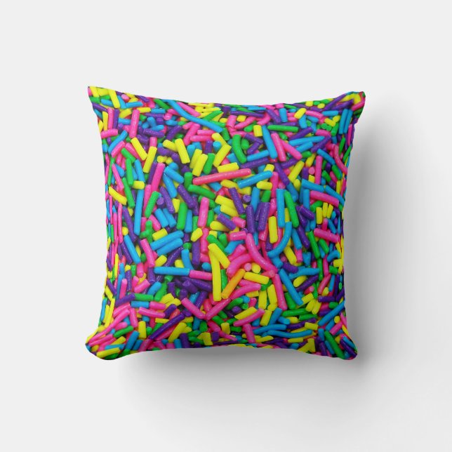 Coussin Des bonbons colorés arrosent l'oreiller (Recto)