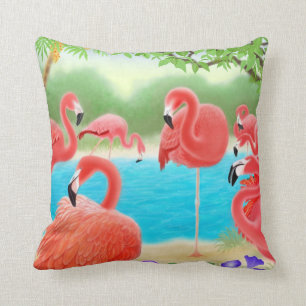 Coussin des Caraïbes de lagune de Flamant rose