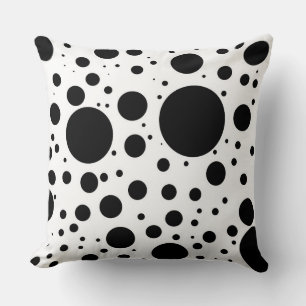 Coussin Des centaines de points et de cercles noirs de dif