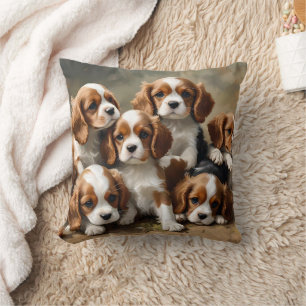 Coussin Des Chiots Espagnols Cavaliers Juste Pour Mignonne