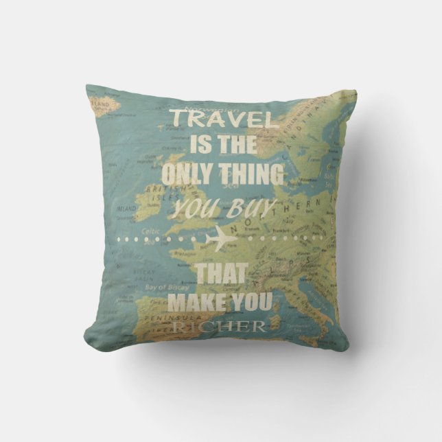 Coussin Des citations de voyage inspirantes (Recto)