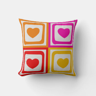 Coussin des Coeurs colorés