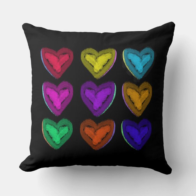 Coussin des Coeurs colorés | Vous Customisez (Recto)