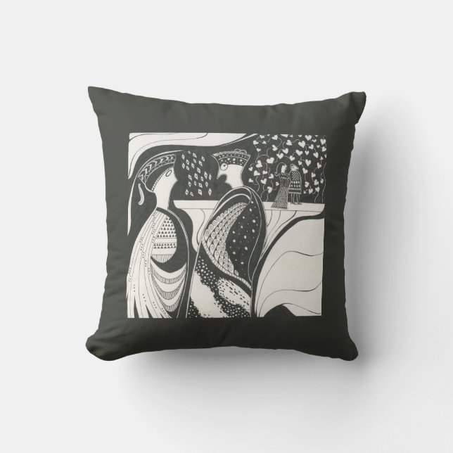 Coussin des commérages inspirés de la Grèce mycéni (Recto)