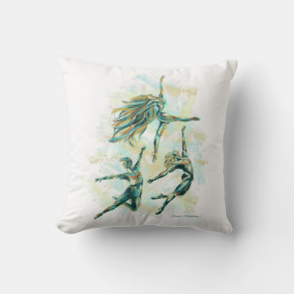 Coussin des danseuses de ballet bleu-orange LW