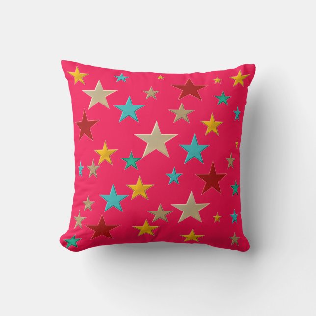 Coussin Des étoiles amusantes et colorées (Recto)