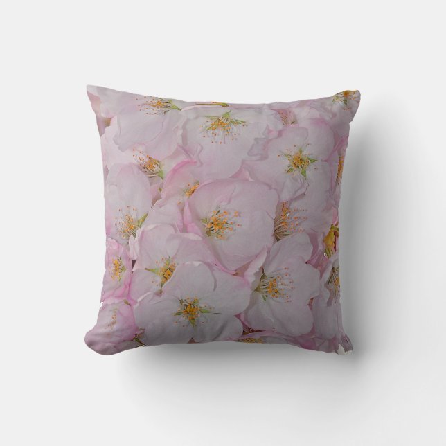 Coussin Des fleurs de cerisiers roses lancent l'oreiller (Recto)