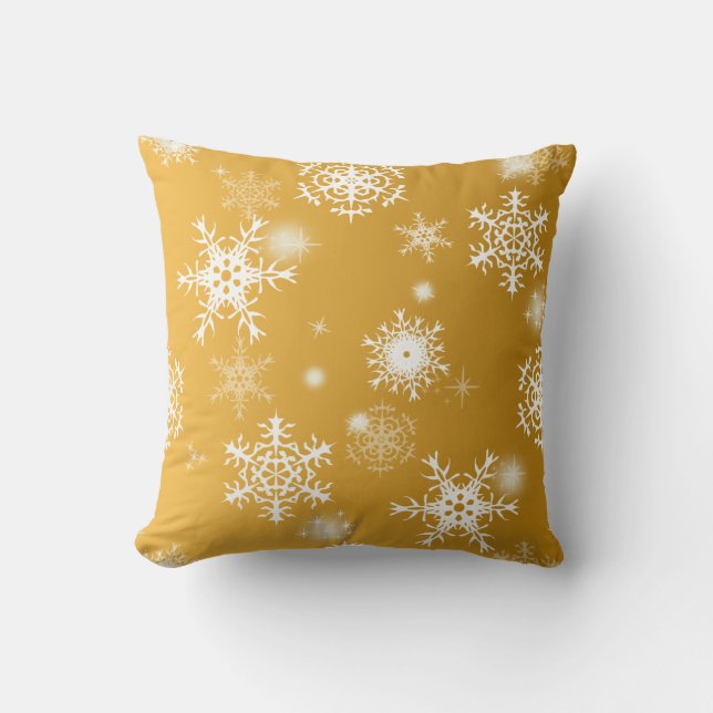 Coussin Des flocons de neige blancs ajourés. (Recto)