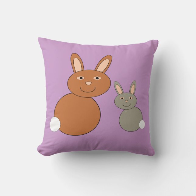 Coussin des lapins de la Fête des mères (Recto)