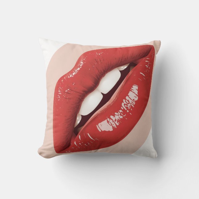 Coussin Des lèvres parfaitement belles pour la Saint-Valen (Recto)