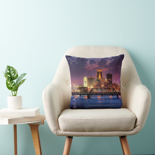 Coussin Des Moines, Iowa, paysage urbain (Chaise)