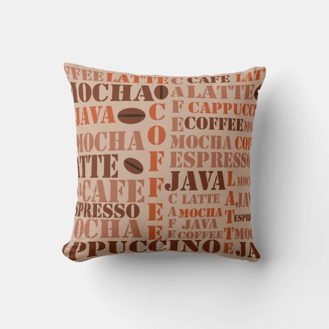 Coussin des mots et haricots de café (Recto)